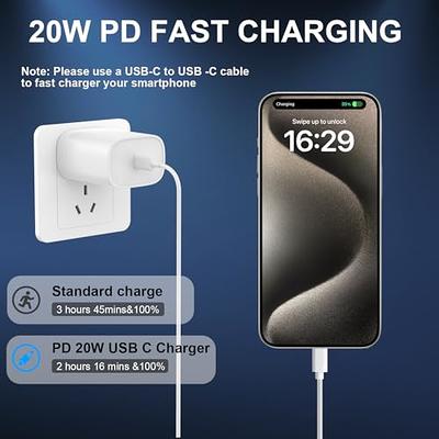  iPhone 15 Charger USB C Wall Charger iPad Pro Charger Type C  Charger Block 2 Pack with 2 Pack 6FT Cable for iPhone 15/15 Plus/15 Pro/15  Pro Max/iPad Pro/Mini/Air/Air4/AirPods/Samsung : Cell