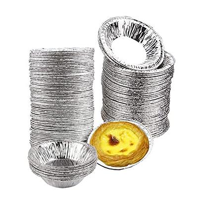 10PCS Aluminum Foil Tin Cup Pudding Cake Mold Reusable Small