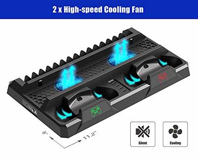  PS4 Stand Cooling Fan Station for Playstation 4/PS4 Slim/PS4 Pro,  PS4 Vertical Stand with Dual Controller Port Charger Dock Station, USB Fast  Charging Station with LED Indicator,12 Game Slots : Video