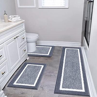  GOYLSER White Bath Mats for Bathroom, Non Slip Bath