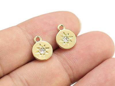 Cz Round Star Charm, Dainty Earring Charms For Hoops, Small Bracelet Charms,  Real 14K Gold Plated, 12.8x9.3mm, Jewelry Making - G176 - Yahoo Shopping