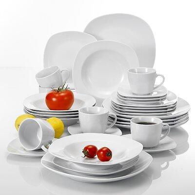 MALACASA 30-Piece Gray Porcelain Dinnerware in the Dinnerware department at