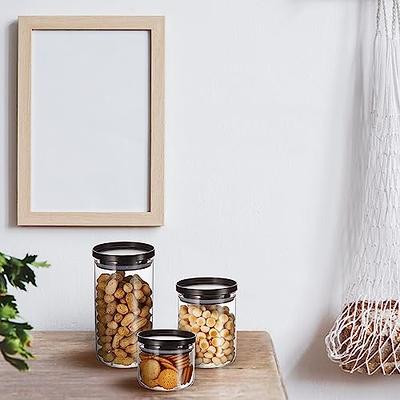 Glass Jars with lids, Glass Food Storage Containers with Stackable