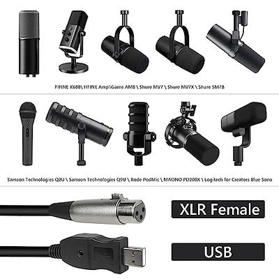 GEEKRIA for Creators USB to XLR Female Microphone Cable 10 ft / 3