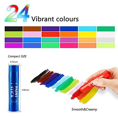 WINSONS Tempera Paint Sticks 24 Colors Washable Solid Paint Sticks