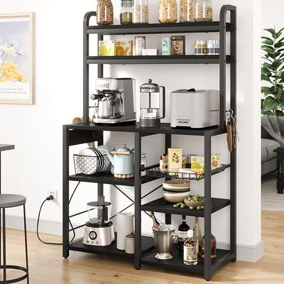 6-Tier Kitchen Bakers Rack with Hutch, Industrial Microwave Oven Stand —  Farmhouse Kitchen and Bath