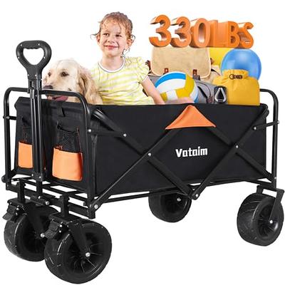 Foldable Wagon Cart Collapsible Beach Heavy Duty 330LBS Weight Capacity Folding  Utility Garden Carts with Big All-Terrain Sand Wheels for Travel, Camping,  Picnic, Sports, Black - Yahoo Shopping