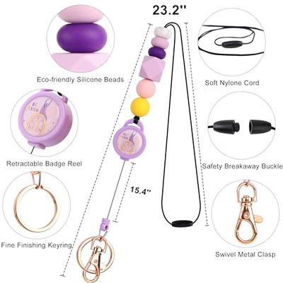 Teacher Lanyards for ID Badges, Retractable Lanyard with ID Badge Holder  Cute Women Silicone Beaded Breakaway Lanyard with Badge Reel and Work Card  Holder-Purple Snail - Yahoo Shopping