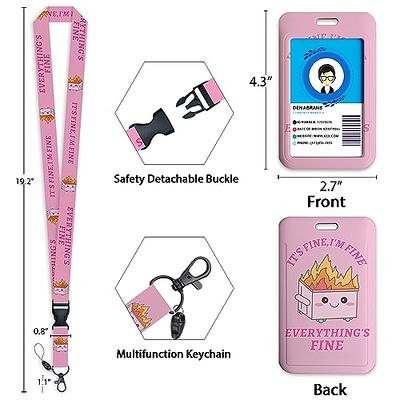 Gctriki ID Badge Holder with Lanyard, Dumpster on Fire Lanyard for Keys,  Funny I'm Fine Retractable Badge Reel Clip, Teacher Lanyards for ID Badges  Holder, Nurse Teacher Workers Women Office Gifts 