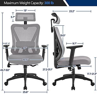 DEVAISE Computer Office Chair, High Back Ergonomic Desk Chair with  Adjustable Flip-up Armrests, Lumbar Support and Thick Headrest, Executive  Suede