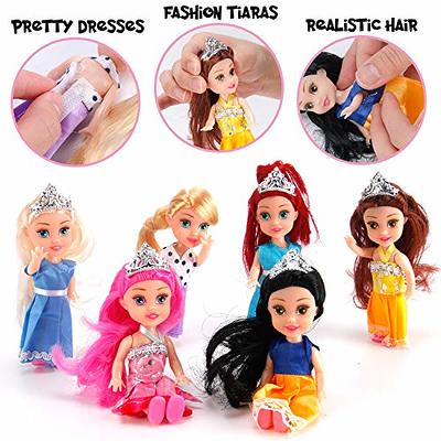  Little Dolls Set with Mini Princess Dolls for Girls – Princess  Toy Dolls for Dollhouse –Small Doll Mini Princess Figures with Tiaras, Hair  Accessories : Toys & Games