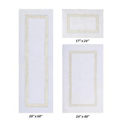 Better Trends Hotel Collection Bath Rug 24-in x 40-in White/Sand Cotton Bath  Rug in the Bathroom Rugs & Mats department at