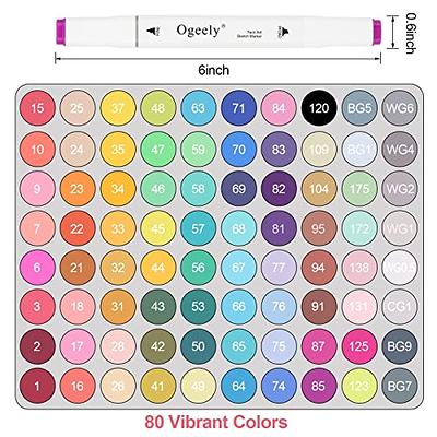 Ogeely Alcohol Markers, 82 Color Dual Tip Art Markers for Kids