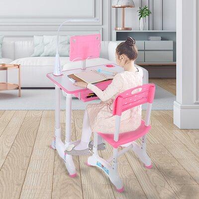 Height Adjustable Kids Study Desk and Chair Set