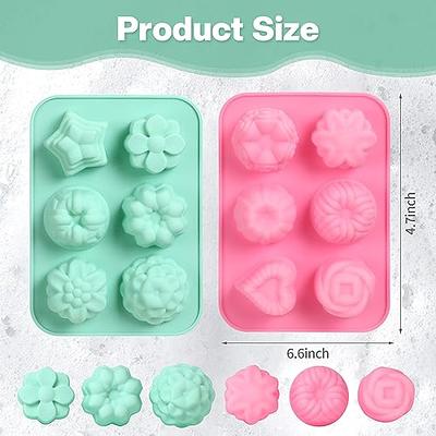 Uiifan 10 Pcs Silicone Soap Molds 2 Sizes Different Flower Shapes Silicone  Molds 6 Cavities Rectangle Soap Molds for Soap Making Cake Chocolate  Biscuit Candy Ice Candles, Pink Green - Yahoo Shopping