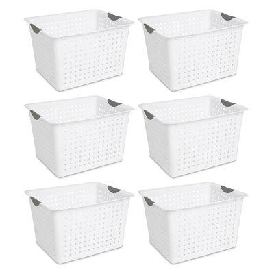 Sterilite Deep Ultra Plastic Storage Bin Organizer Basket w/ Handles (18 Pack)