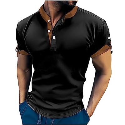 ETHKIA Men's Stain-Resistant Rib Polo Shirt Regular Fit Pattern Mens  Hawaiian Shirts Golf top Bowling Shirts for Men Retro Moisture-Wicking  Sport