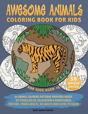 Animals Coloring Book 50 Unique designs: Stress Reliving and