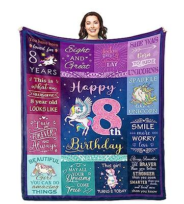 Solzien Gifts for 9 Year Old Girls Blanket 60x50, 9 Year Old Girl Gifts,  9 Year Old Girl Birthday Gift Ideas, Birthday Gifts for 9 Year Old Girl