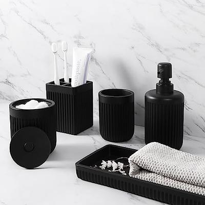 Zccz Bathroom Accessories Set 5 Pcs - Soap Dispenser, Toilet Brush Holder,  Tooth