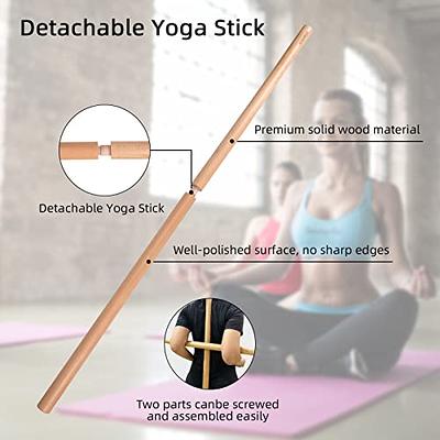 ARRAWIS Yoga Stick, Multipurpose Wooden Yoga Stick Stretching