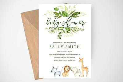 Baby Shower Invitation Boy Safari Invitation Elephant Printable Invites Editable Yahoo Shopping