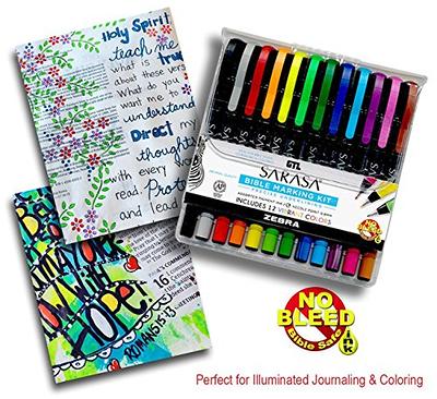 G.T. Luscombe Company, Inc. Zebra Sarasa Fineliner Bible Marking Kit, Archival Quality No Bleed Pigmented Ink, Multi-Color Fine Point Pens