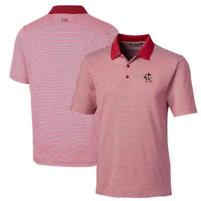 Men's Cutter & Buck Gray Louisville Cardinals Forge Tonal Stripe Stretch Polo