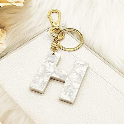 Gold Tone Letter J Keychain for Women Purse Handbags Resin Alphabet Initial  Letter Pendant