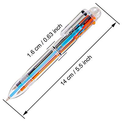 LABUK 20pcs Multicolor Ballpoint Pen 0.5mm 6-in-1 Transparent Barrel  Ballpoint Pen for Office School Supplies Students Children Gift