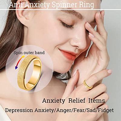 Oreillestar oreillestar anxiety ring for women fidget ring: anxiety relief  items spinner rings for anxiety gold moon star fidget rings fo