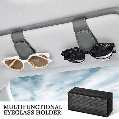 Bluethy Car Sunglass Holder Magnetic Anti-slip Multiple Use Elastic Band  Solid Color Storage Items Anti-scratch for Different Sizes Glasses Eyeglass  Hanger Clip Car Supplies 