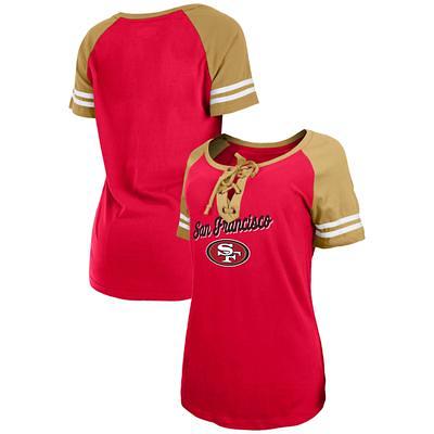 Arizona Cardinals New Era Women's Raglan Lace-Up T-Shirt - Cardinal