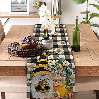 Seliem Spring Bee Gnome Table Runner, Honey Black White Buffalo Plaid Check  Home Kitchen Dining Decor, Summer Seasonal Farmhouse Daisy Decorations  Indoor Outdoor Anniversary Party Supply 13 x 72 Inch - Yahoo Shopping