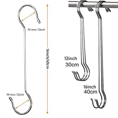 LRUUIDDE 6 Pack Extra Large S Hooks for Hanging Plants, 16 Inch