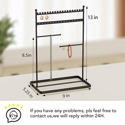 pickpiff Jewelry Tower Black 13×8 with 4 Bar, Jewelry Organizer