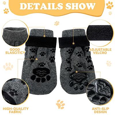 4pcs Anti Slip Dog Socks Dog Grip Socks With Straps Traction