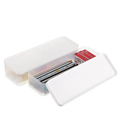  BTSKY 4 Pack Extra Large Capacity Plastic Pencil Box