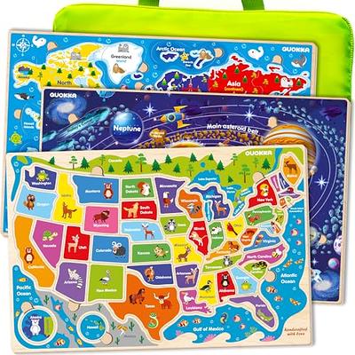  100 Piece Puzzles for Kids Ages 4-6 – 3 Pack Floor Puzzles for  Kids 8-10 Year Old by QUOKKA – Learning Games World Map & Space 5-7 –  United States Educational Puzzles for Toddlers 3-5 : Toys & Games