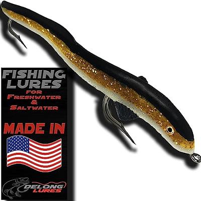 Delong Lures 8 Jerk KILR Eel Fishing Lures & Baits, Saltwater and Freshwater Fishing Lures, Jerkbaits for Largemouth Bass, Musky & Pike, Soft