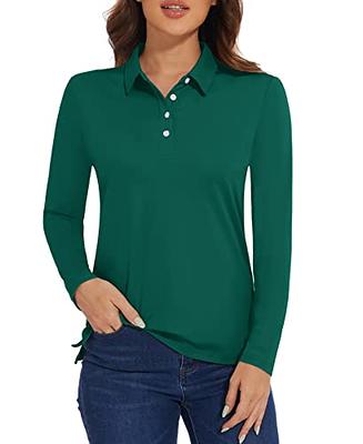 MAGCOMSEN Women's Swim Shirt Long Sleeve Polo Tees Shirts UPF 50+