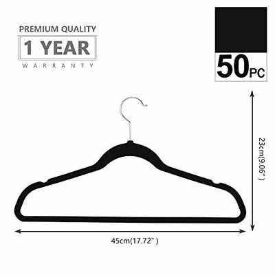 MIZGI Premium Velvet Hangers (Pack of 50) Heavyduty - Non Slip - Velvet Suit Hangers Gray - copperRose Gold Hooks,Space Saving Clothes