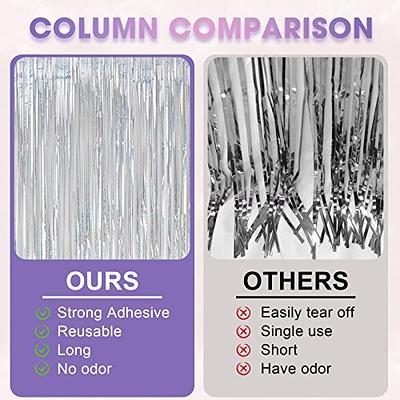 Voircoloria 4 Pack Red Foil Fringe Backdrop Curtains, Tinsel Streamers  Birthday Party Decorations, Fringe Backdrop for Graduation, Baby Shower,  Gender