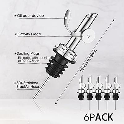 6 Pcs Weighted Stainless Steel Liquor Bottle Pourers Auto Flip Olive Oil  Dispenser Spout Balsamic Alcohol Pourer Spouts (Silver) - Yahoo Shopping