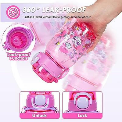 Kids Water Bottle with Straw Leakproof BPA Free Travel Drink