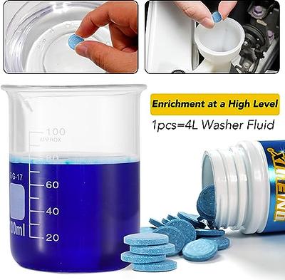 Valleylux 100 Pcs Car windshield washer fluid Concentrated Clean Tablets,  100 Gallons Windshield Wiper Fluid,1 Piece Makes 1 Gallons,Remove Glass  Stains (Winter: Use With De-icer or Methanol) - Yahoo Shopping