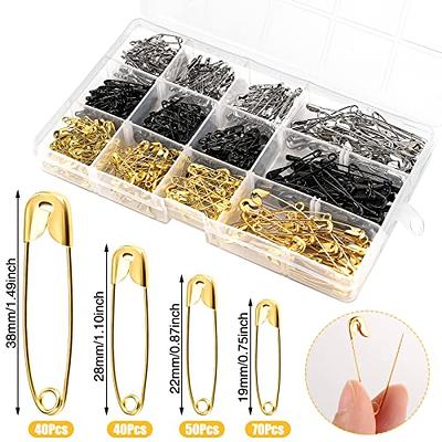 600PCS Safety Pins, Colorful Metal Knitting Bulb Pins with Storage