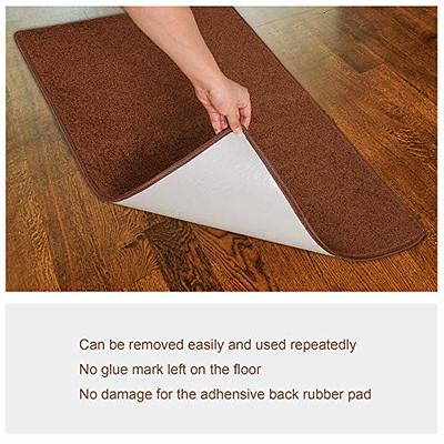 PURE ERA Carpet Stair Tread Landing Mat Tape Free Self Adhesive Non Slip  Skid Resistant Indoor Doormat Area Rug Floor Mat for Kitchen Bathroom  Workstations Washable Rectangle 2' X 3' (Brown) 