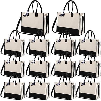 yeload 20 Pieces Canvas Tote Bags with Handles Bulk - Black and White Blank  Sublimation Tote Bags for Women, Bridesmaids, and Daily Use - Bulk Tote