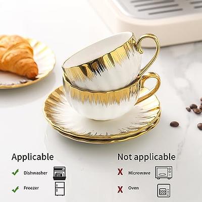 6-Piece Cappuccino Cup and Saucer 6oz Set